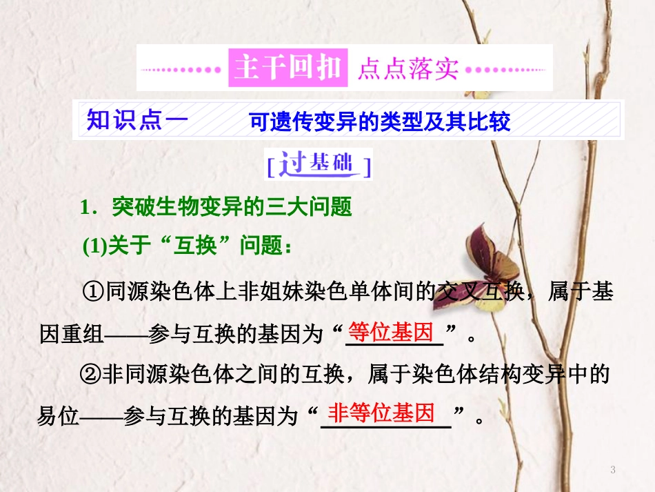 （全国通用）高考生物二轮复习 专题三 遗传 串讲三 变异、育种与进化 第1课时 基础自查课件_第3页