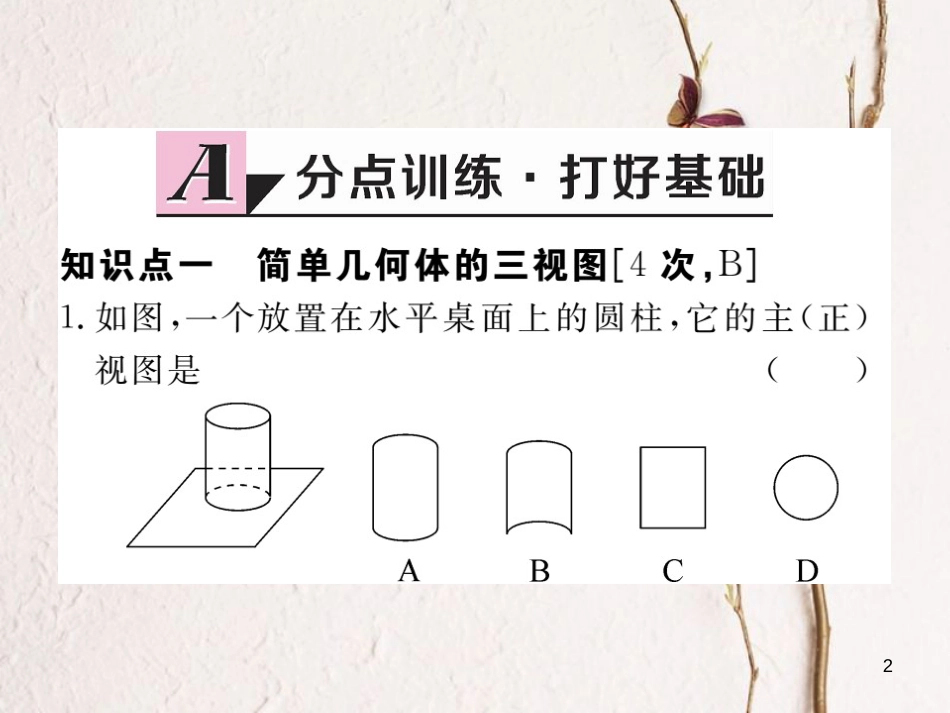 江西省2018年春九年级数学下册 第二十九章 投影与视图 29.2 第1课时 三视图练习课件 （新版）新人教版_第2页