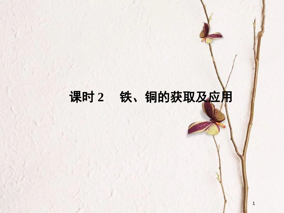 （浙江专版）2019版高考化学大一轮复习 专题四 从矿物到基础材料 课时2 铁、铜的获取及应用课件_第1页