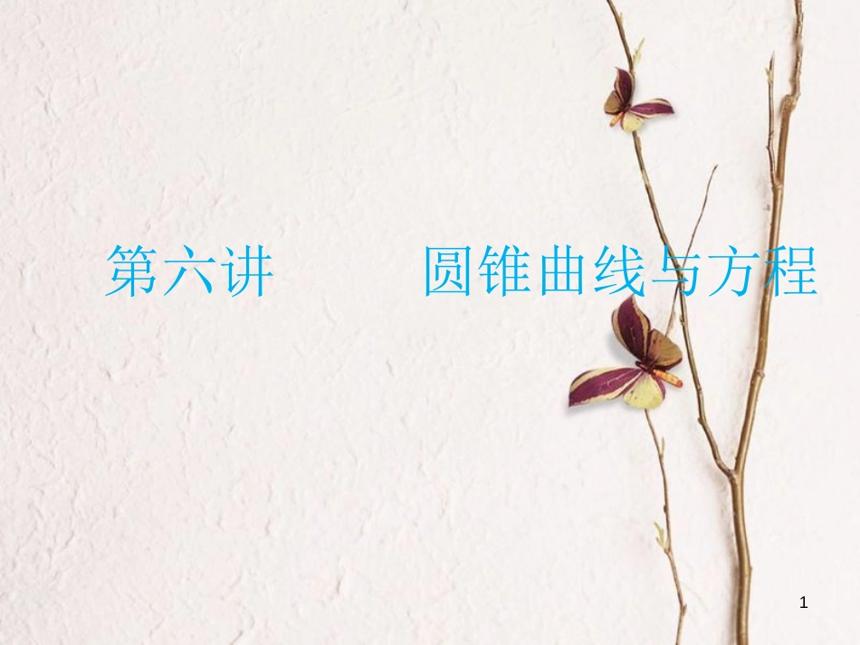 高二数学上学期期末复习备考讲练 专题06 圆锥曲线与方程课件 文_第1页
