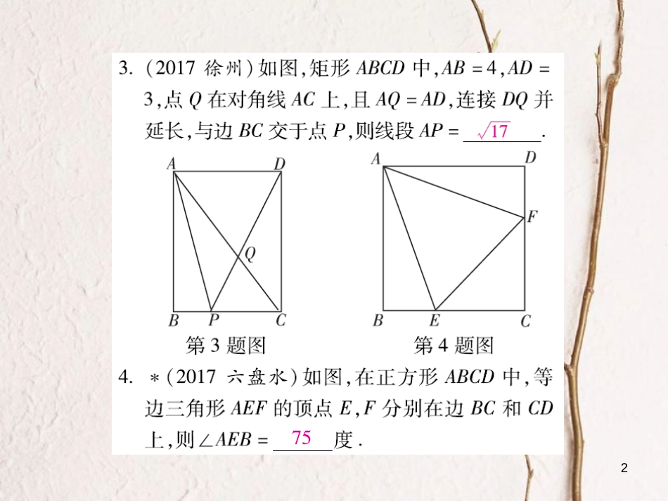 云南省中考数学总复习 第五章 四边形 5.2 矩形 菱形和正方形课件_第2页