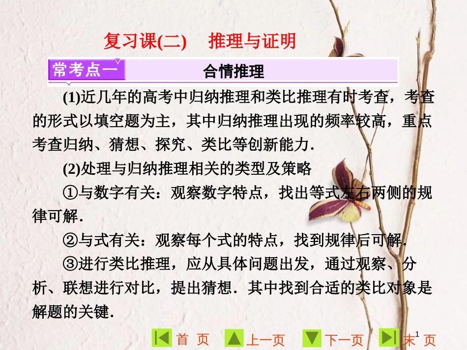 高中数学 复习课（二）推理与证明课件 新人教A版选修1-2_第1页