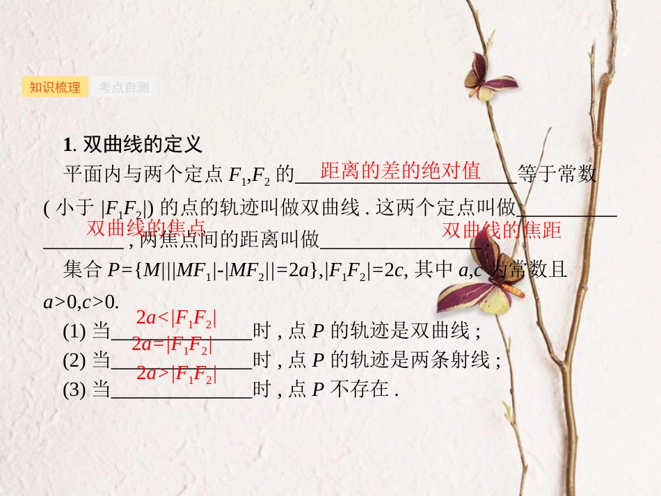 2019高考数学一轮复习 9.6 双曲线课件 理 新人教B版_第2页