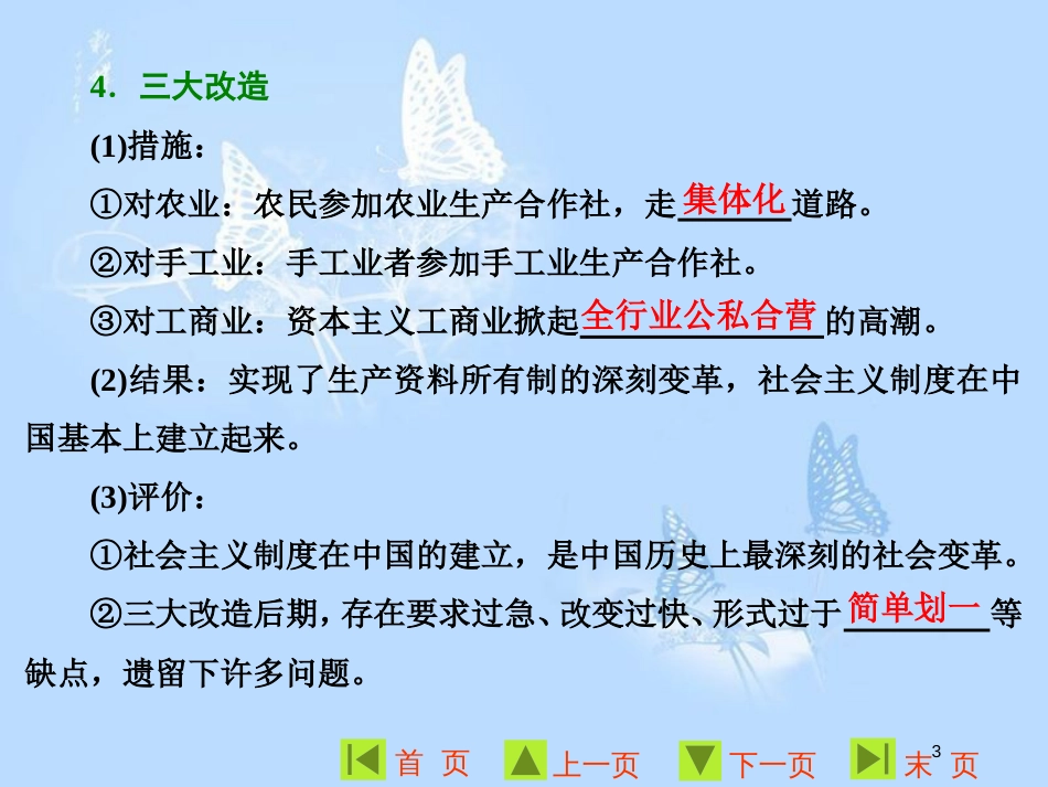 高中历史 专题三 中国社会主义建设道路的探索 一 社会主义建设在探索中曲折发展课件 人民版必修2_第3页