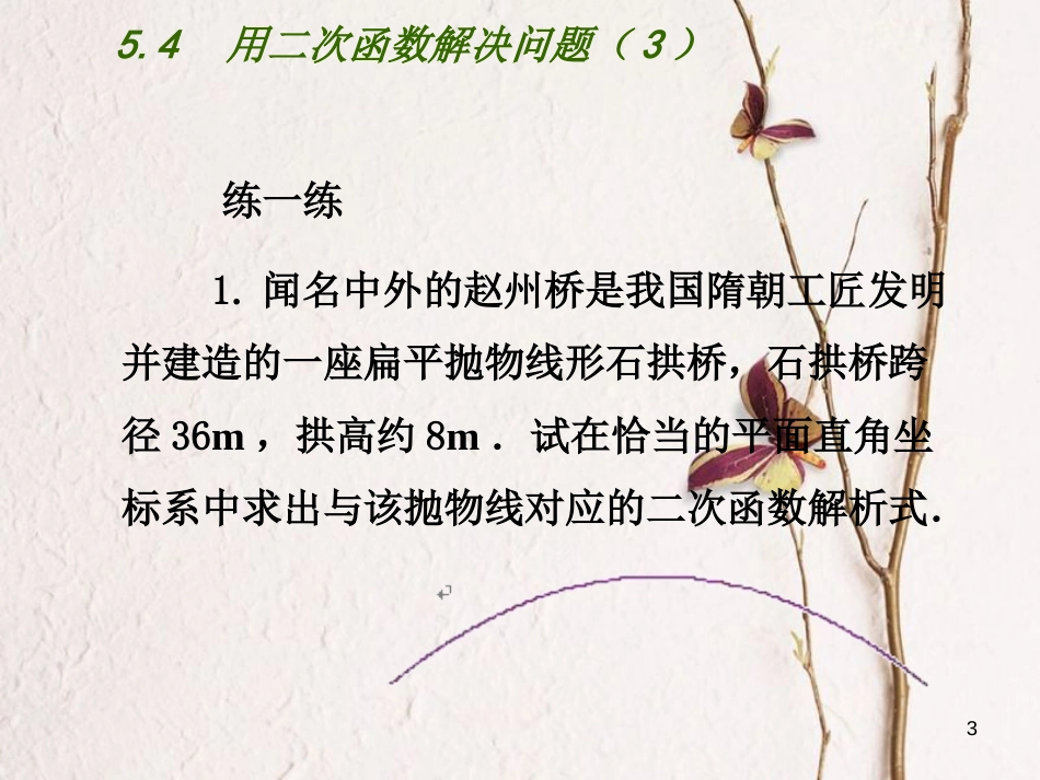 九年级数学下册 第5章 二次函数 5.5 用二次函数解决实际问题（3）课件 （新版）苏科版_第3页