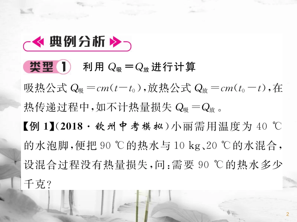 九年级物理上册 名师专题2 热学综合计算课件 （新版）粤教沪版_第2页