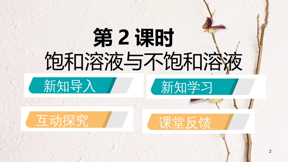 九年级化学上册 第三单元 溶液 第一节 溶液的形成 3.1.2 饱和溶液与不饱和溶液课件 （新版）鲁教版_第2页