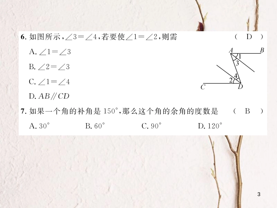 七年级数学下册 期中达标测试卷作业课件 （新版）北师大版_第3页