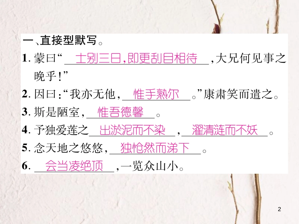 （遵义专版）七年级语文下册 专题5 古诗文默写课件 新人教版_第2页