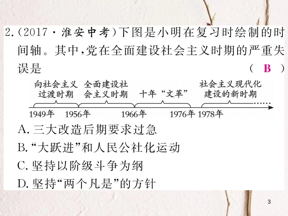 八年级历史下册 第三单元 艰辛探索与建设成就热点回顾习题课件 岳麓版_第3页