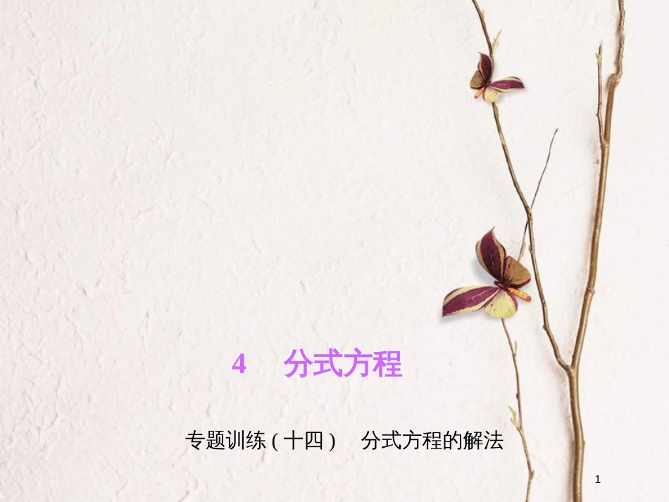 八年级数学下册 专题训练（十四）分式方程的解法课件 （新版）北师大版_第1页