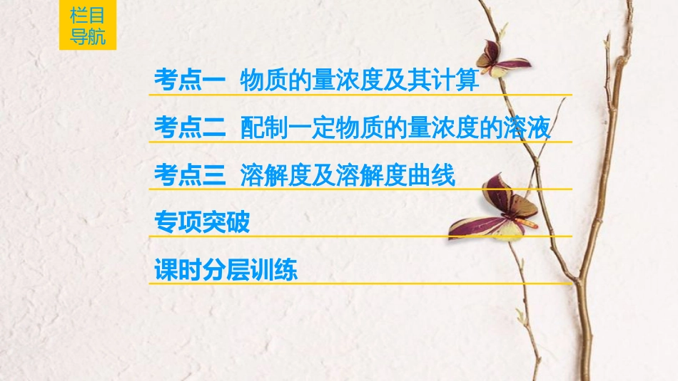 2019年高考化学一轮复习 第1章 认识化学科学 第4节 物质的量浓度课件 鲁科版_第2页