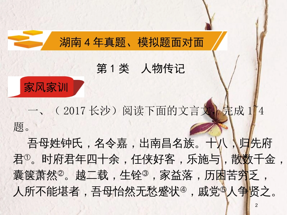 湖南省2018中考语文总复习 第二部分 现代文阅读 专题二 课外文言文阅读课件_第2页