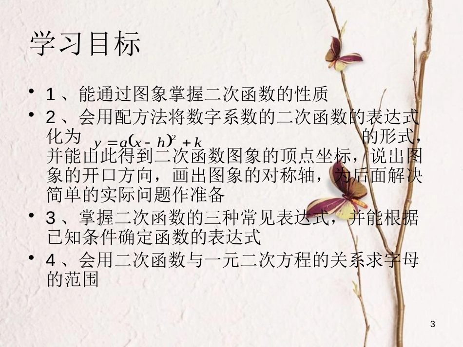 九年级数学下册 5.3 二次函数复习课件 （新版）青岛版_第3页