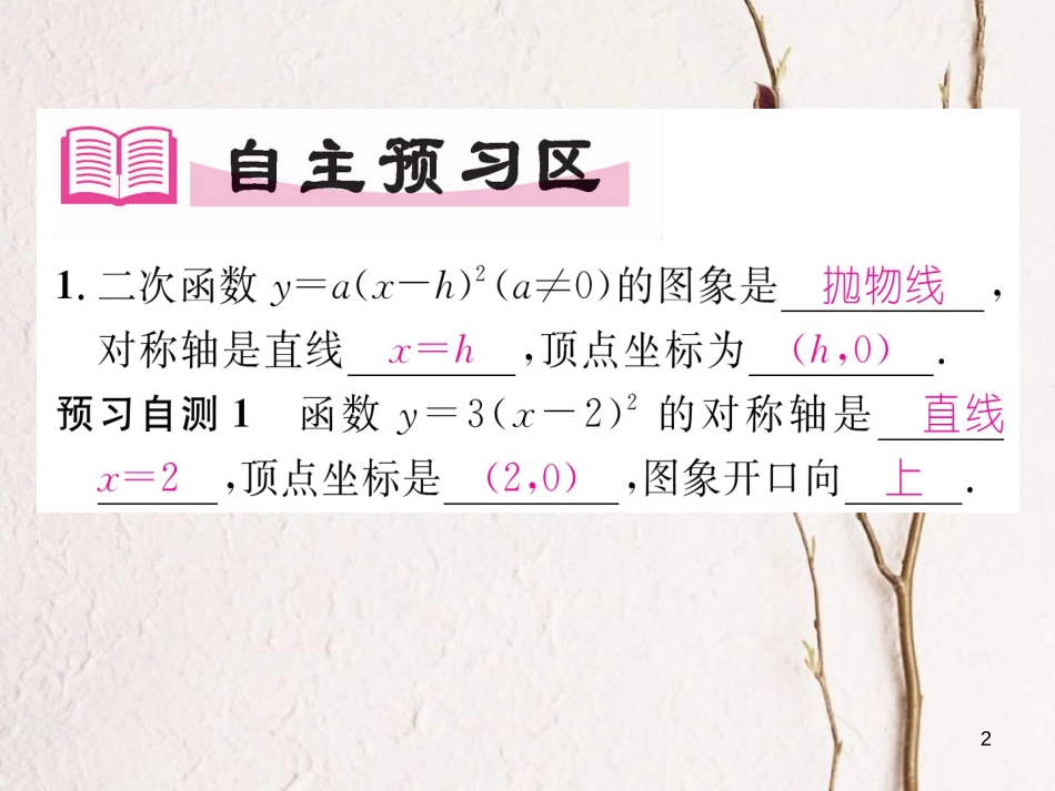 九年级数学下册 第1章 二次函数 1.2 二次函数的图象与性质（第3课时）作业课件 （新版）湘教版_第2页