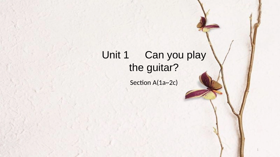 七年级英语下册 Unit 1 Can you play the guitar Section A（1a-2c）导学课件 （新版）人教新目标版_第1页