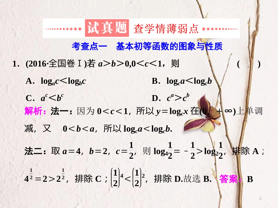 （通用版）学高考数学二轮复习 练酷专题 小题押题16—（6）基本初等函数、函数与方程课件 文_第3页