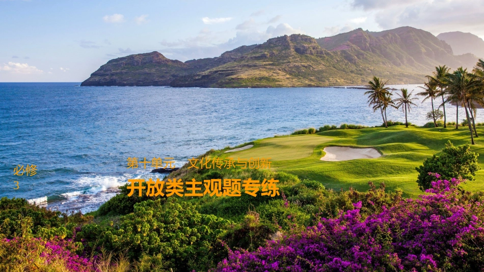2019届高考政治一轮复习 第十单元 文化传承与创新 开放类主观题专练课件 新人教版必修3_第1页