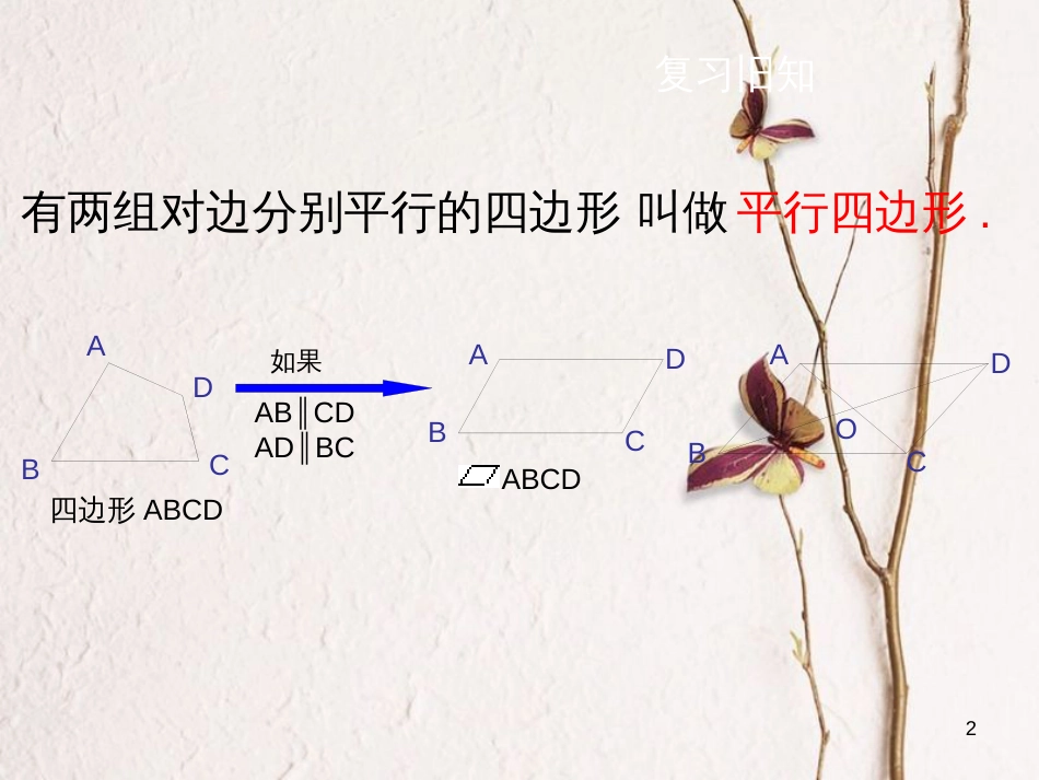 黑龙江省安达市先源乡八年级数学下册 18.1 平行四边形 18.1.2 平行四边形的判定（第1课时）课件 （新版）新人教版_第2页