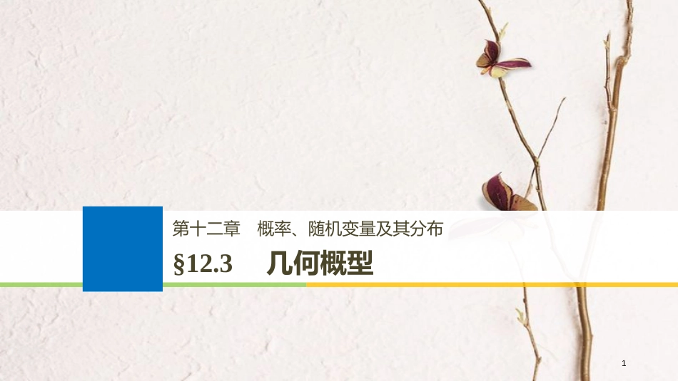 （全国通用）2019届高考数学大一轮复习 第十二章 概率、随机变量及其分布 12.3 几何概型课件_第1页