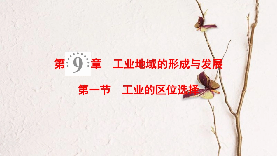 2019版高考地理一轮复习 第9章 工业地域的形成与发展 第1节 工业的区位选择课件 新人教版_第1页