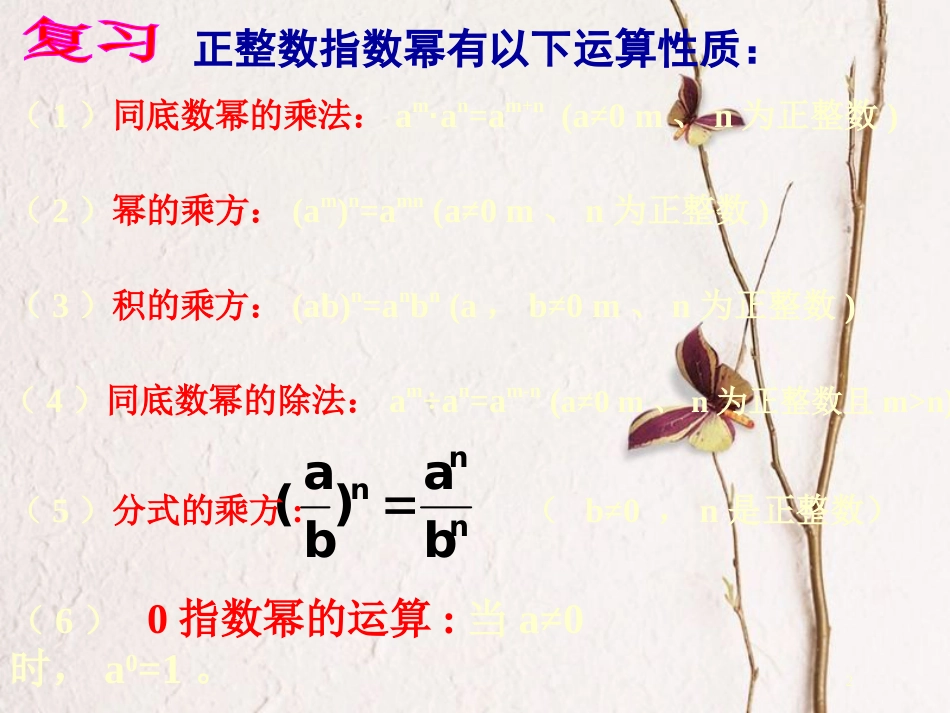 陕西省安康市石泉县池河镇八年级数学上册 15.2 分式的运算 15.2.3 整数指数幂课件 （新版）新人教版_第2页