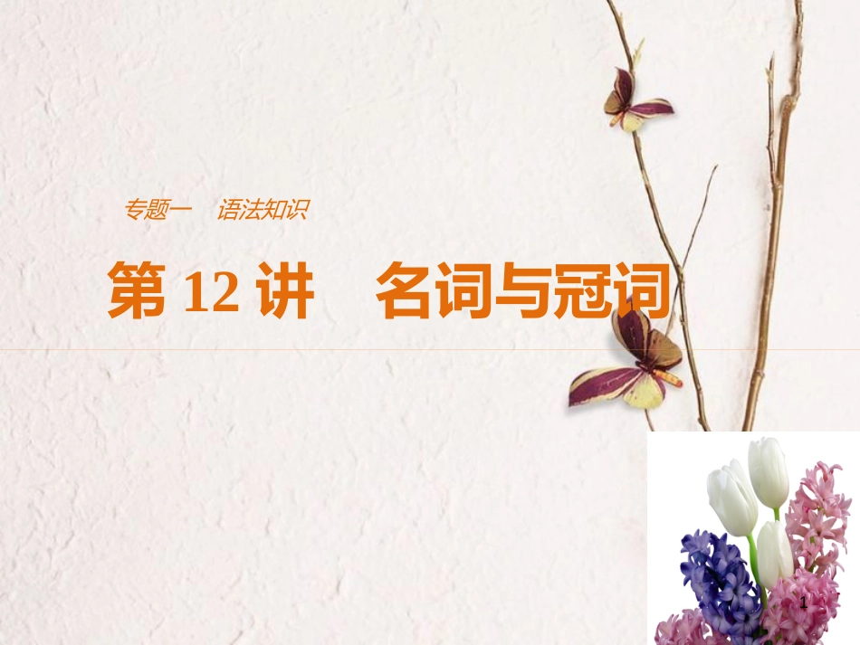 （江苏专用）高考英语二轮复习 考前三个月 专题一 语法知识 第12讲 名词与冠词课件_第1页