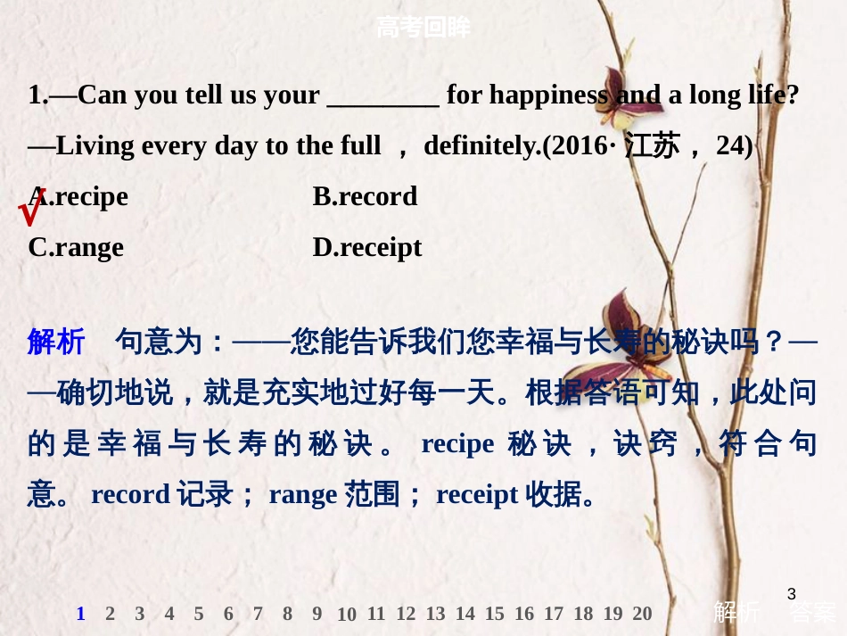 （江苏专用）高考英语二轮复习 考前三个月 专题一 语法知识 第12讲 名词与冠词课件_第3页