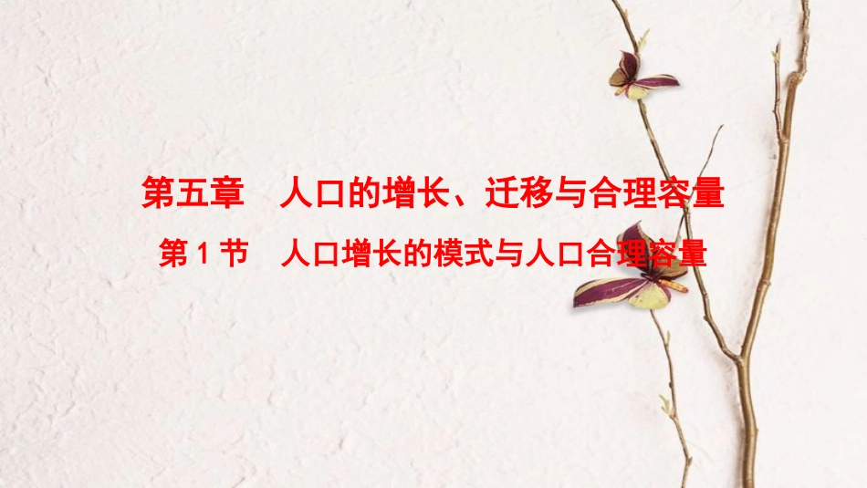 2019版高考地理一轮复习 第5章 人口的增长、迁移与合理容量 第1节 人口增长的模式与人口合理容量课件 中图版(1)_第1页