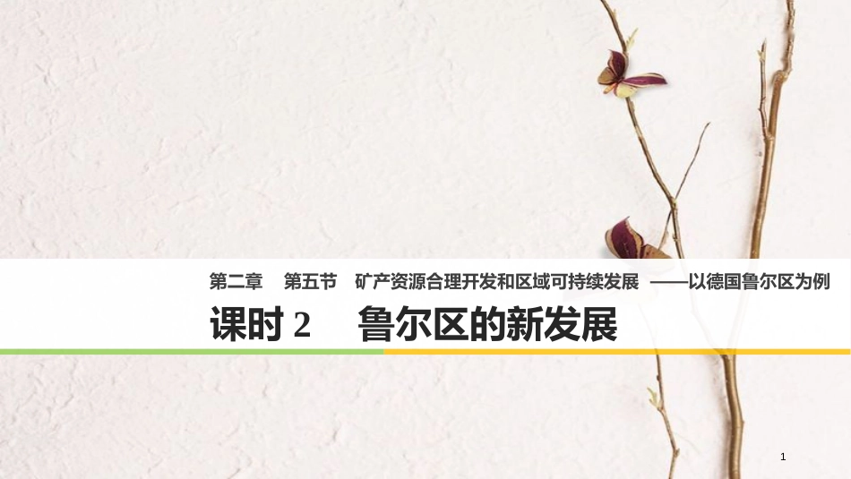 高中地理 第二章 区域可持续发展 第五节 矿产资源合理开发和区域可持续发展——以德国鲁尔区为例（2）同步备课课件 湘教版必修3_第1页