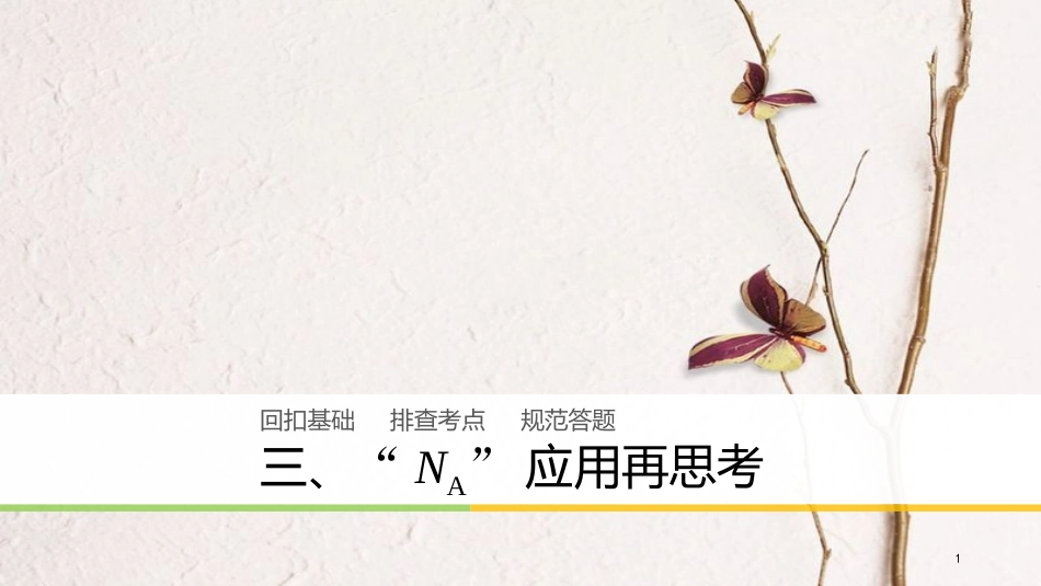 高中化学二轮复习 回扣基础三“NA”应用再思考课件_第1页