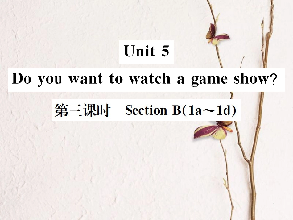 八年级英语上册 Unit 5 Do you want to watch a game show（第3课时）习题课件 （新版）人教新目标版_第1页