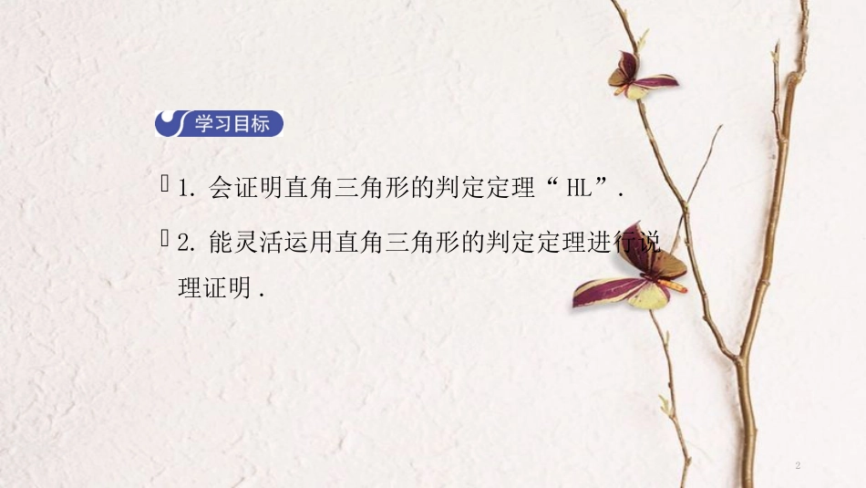 八年级数学下册 第一章 三角形的证明 1.2 直角三角形（第2课时）导学课件 （新版）北师大版_第2页