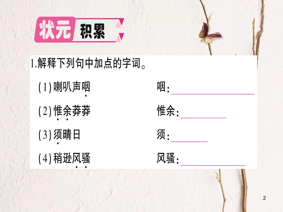 九年级语文下册 第二单元 5 词两首作业课件 语文版_第2页