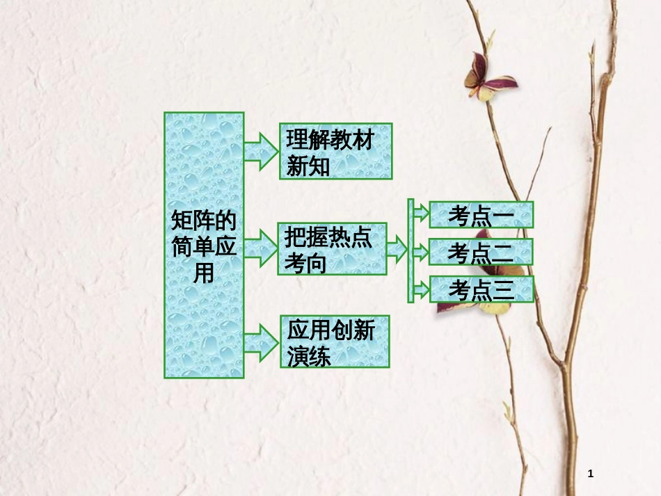 高中数学 矩阵的简单应用课件 苏教版选修4-2_第1页