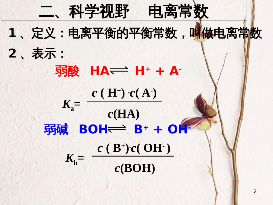 辽宁省北票市高中化学 第三章 水溶液中的离子平衡 第一节 弱电解质的电离2课件 新人教版选修4_第2页