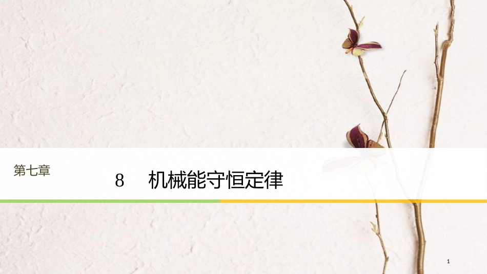 高中物理 第七章 机械能守恒定律 8 机械能守恒定律课件 新人教版必修2_第1页