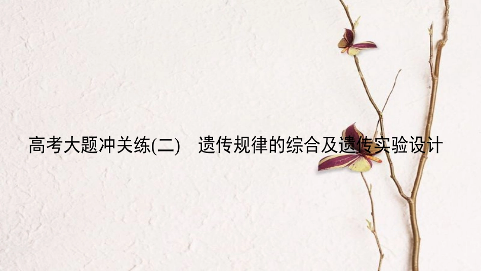 高考生物二轮复习 第一部分 模块专题突破 高考大题冲关练（二）遗传规律的综合及遗传实验设计课件_第2页