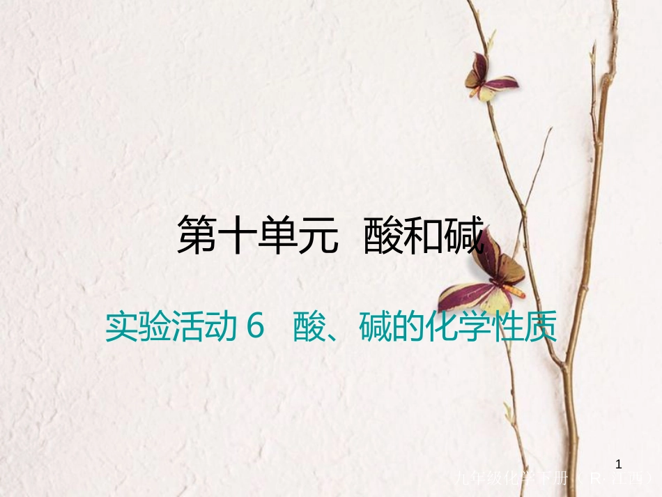 （江西专版）九年级化学下册 第10单元 酸和碱 实验活动6 酸、碱的化学性质课件 （新版）新人教版_第1页