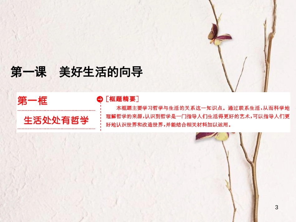 高中政治 第一单元 生活智慧与时代精神 第一课 美好生活的向导 第一框 生活处处有哲学课件 新人教版必修4_第3页