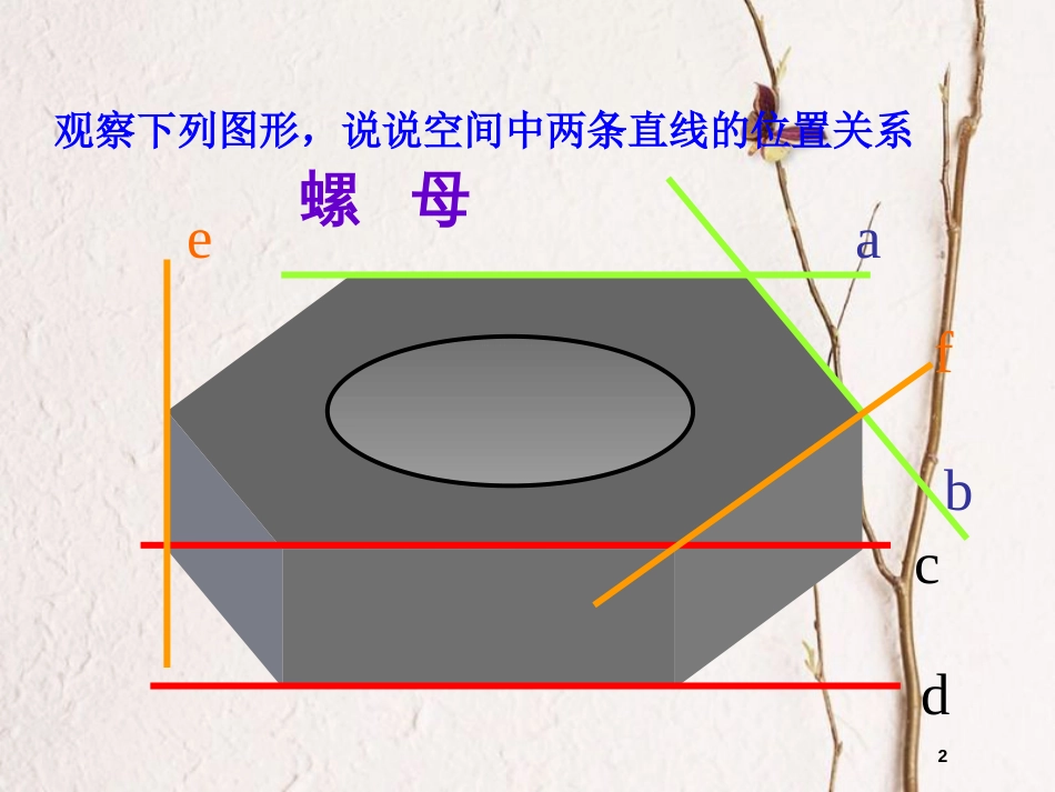 高中数学 2.1 空间点、直线、平面之间的位置关系 2.1.2 空间中直线与直线之间的位置关系课件 新人教A版必修2_第2页