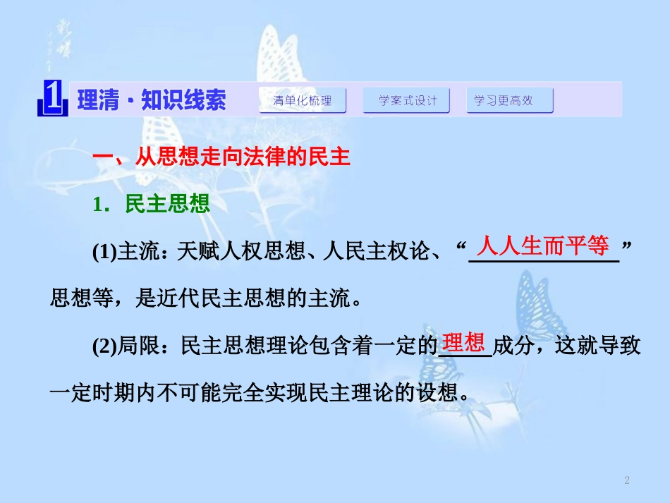 高中历史 专题2 走向民主的历史步伐 一 写进法律文献的民主课件 人民版选修2_第2页