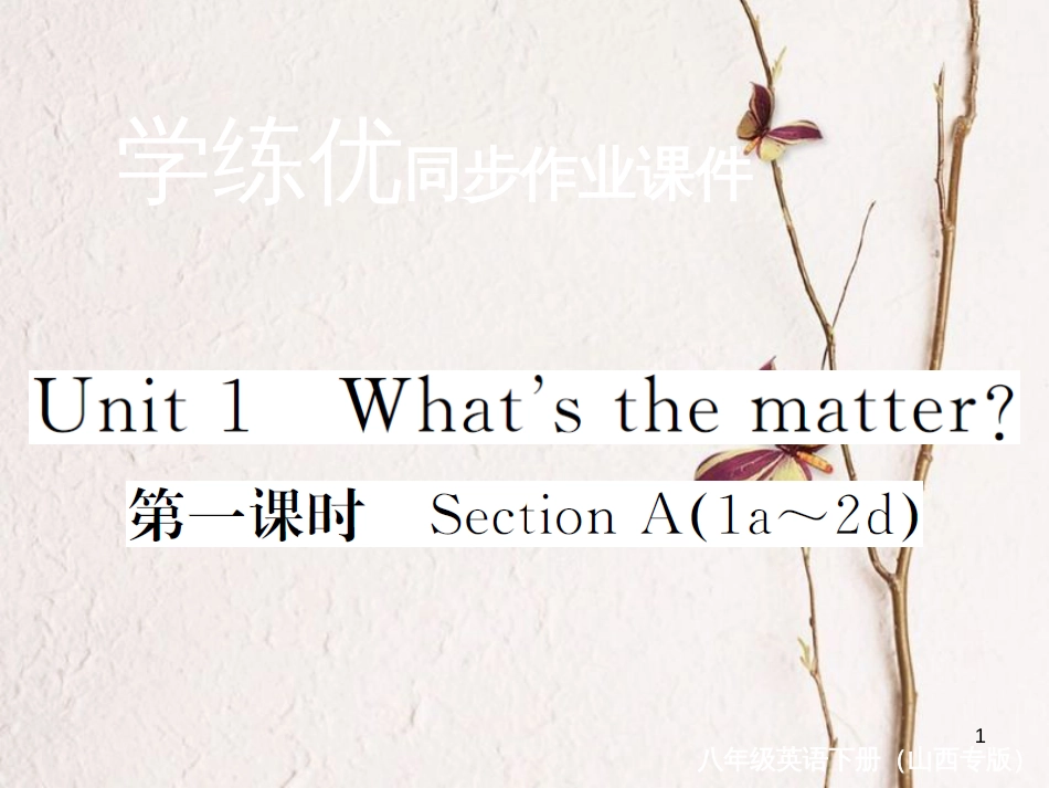 （山西专版）八年级英语下册 Unit 1 What's the matter（第1课时）作业课件 （新版）人教新目标版_第1页