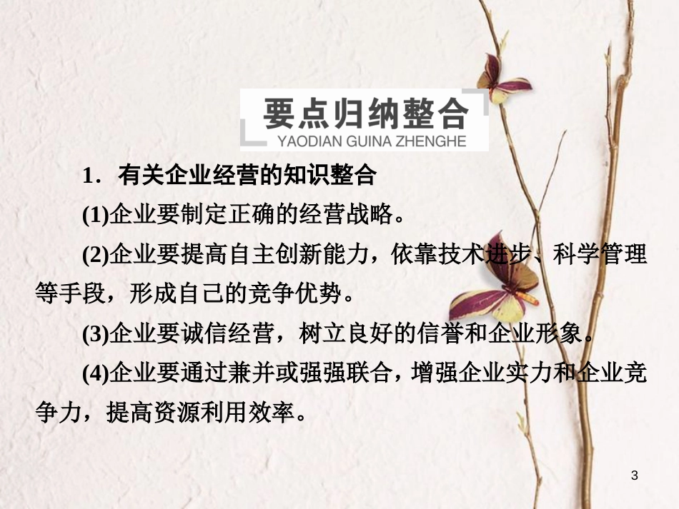 2019届高三政治一轮复习 第一部分 经济生活 第2单元 生产、劳动与经营单元整合课件_第3页