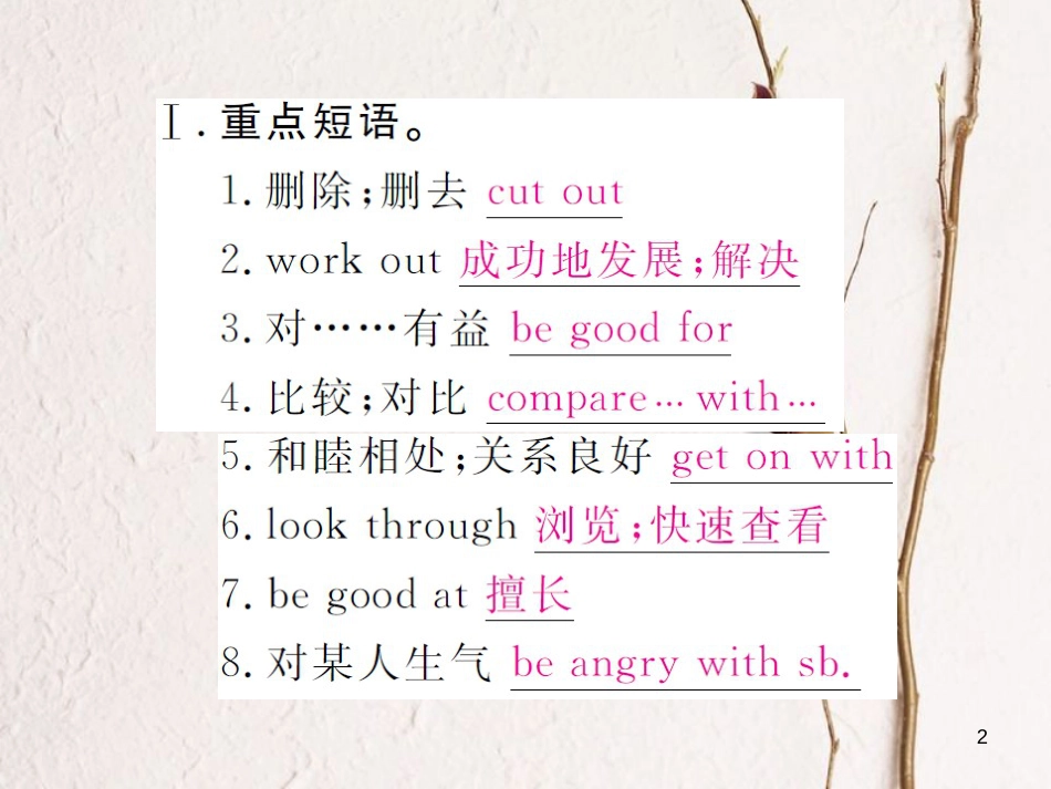 （贵州专版）八年级英语下册 Unit 4 Why don’t you talk to your parents复习归纳作业课件 （新版）人教新目标版_第2页