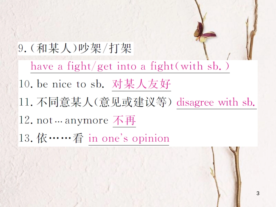 （贵州专版）八年级英语下册 Unit 4 Why don’t you talk to your parents复习归纳作业课件 （新版）人教新目标版_第3页