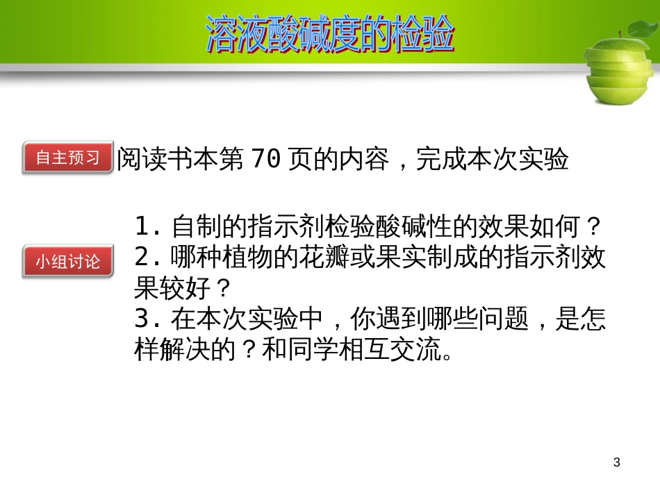 九年级化学下册 第十单元 酸和碱 实验活动7 溶液酸碱性的检验教学课件 （新版）新人教版_第3页