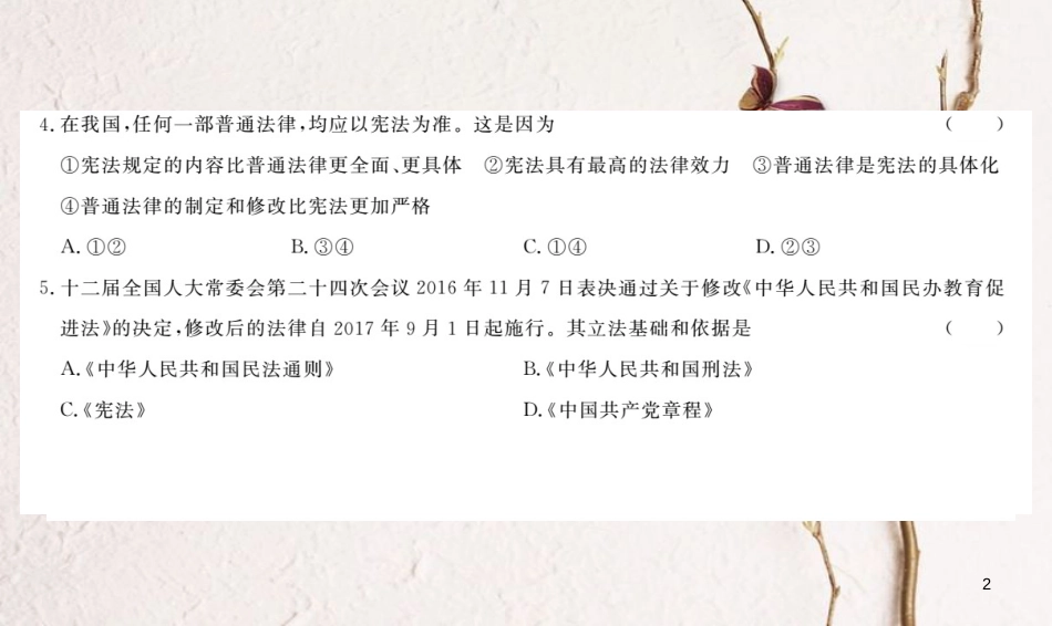九年级政治全册 第三单元 法治时代检测卷课件 人民版_第2页