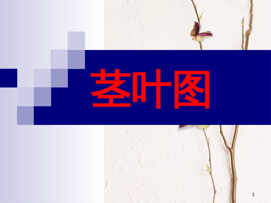 江苏省宿迁市高中数学 第二章 统计 2.2 总体分布估计—茎叶图课件 苏教版必修3_第1页