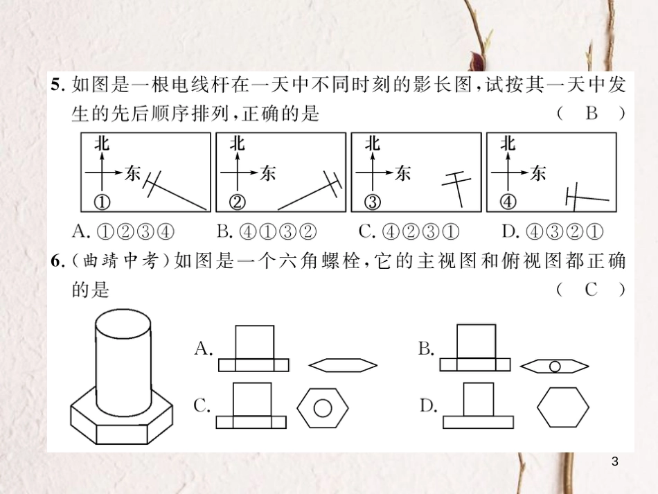 九年级数学下册 第29章 投影与视图达标测试卷作业课件 （新版）新人教版_第3页